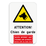 Panneau “Chien de garde – Accès interdit” – personnalisable – extérieur