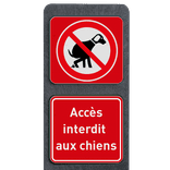Piquet “Accès interdit aux chiens” – à planter – plastique recyclé