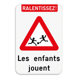 Panneau de signalisation - Ralentissez ! Les enfants jouent Personnalisable