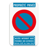 Interdiction de stationnement - parking privé - E1 - Accès interdit
