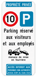 Panneau de stationnement parking privé C43-E9 + texte personnalisé