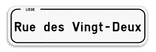 Plaque de rue belge 700x200mm - Ville/Commune blanche - Personnalisable
