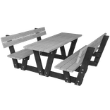Picknicktafel - type Lyon met rugleuning - Bicolor