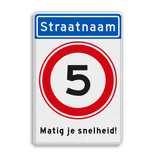 Informatiebord Straatnaam + snelheidsbeperking