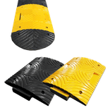 Ralentisseur en plastique recyclée 20 km/h - Pièces centrales - 500x400x50mm jaune/noir