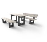 Banc public bicolore avec dossier en plastique recyclé - Govaplast - modèle London
