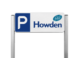 Parkplatzschild mit zwei Pfosten für außen - mit eigenem Design