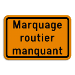 Panneau de signalisation - F39 - Marquage routier manquant