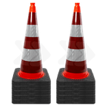 Cône de chantier 75cm réfléchissant personnalisé avec votre logo