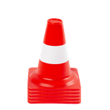 Cône de signalisation 20cm orange/blanc en PVC flexible