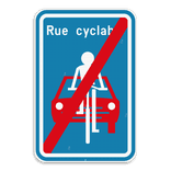 Panneau SB250 - F113 - Fin d'une rue cyclable