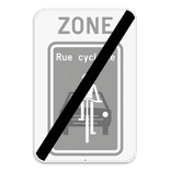 Panneau SB250 - ZF113 - Fin de Zone à rue cyclable