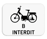 Panneau SB250 - M7 - Interdit aux cyclomoteurs de classe B
