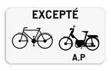 Panneau SB250 - M12 - Excepté cyclistes et cyclomoteurs de classe A