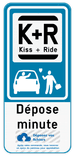 Panneau de stationnement Kiss&Ride -Chargement et déchargement - logo persoannalisé