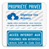 Panneau d'interdiction - Propriété privée - Logo personnalisé - Accès inetrdit