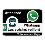 Panneau WhatsApp - SQWA - Nom de rue - Noir