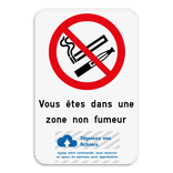 Interdiction de fumer - Texte personnalisé - Logo personnalisé