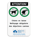 Panneau chien personnalisable – 2 pictogrammes, texte et logo