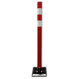 Poteau Kickback Rouge/Blanc Ø60 mm – Balise Flexible de Sécurité Routière