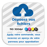 Panneau d'information carré 225x225 réfléchissant avec votre propre impression