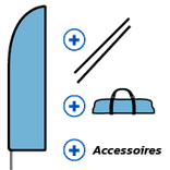 Beach flag personnalisée 800x2200mm – logo et design sur mesure