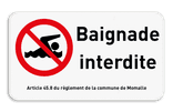 Panneau de signalisation - Baignade interdite