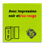 Classe 3 - Film réfléchissant jaune-vert fluo imprimé noir/rouge T-7513 - sur mesure