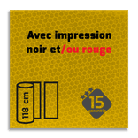 Film réfléchissant jaune avec impression noir/rouge de classe 3 | T-7501-B