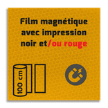 Classe 3 - Film magnétique réfléchissant jaune fluo avec impression noir/rouge personnalisée