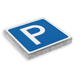 Beton-Symbolplatte Parkplatz – 300 × 300 × 40 mm