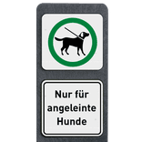 Hunde anleinen Schilder mit Recyclingkunststoff Poller - Reflektierend