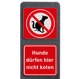 Hier ist kein Hundeklo Schild mit Recyclingkunststoff Poller - Reflektierend