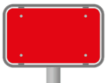Brandkraan-paaltje met vlak bord 330x195mm - rood reflecterend klasse 1