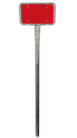 Brandkraan-paaltje met vlak bord 330x195mm - rood reflecterend klasse 1
