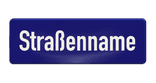 Straßennamenschild 600x200mm - 1 Zeile ohne Rand