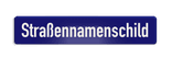 Straßennamenschild 1000x200mm - 1 Zeile ohne Rand
