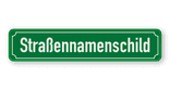 Straßennamenschild 1000x200mm - 1 Zeile mit Rand