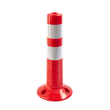 Afzetpaal rubber Ø80mm - 460/750/1000mm - rood/wit reflecterend
