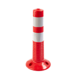 Rubber afzetpaal Ø80mm - 460/750/1000mm - rood wit reflex