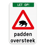 Verkeersbord - Let op - Padden oversteek