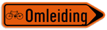 Verkeersbord SB250 F41 - Wegwijzer omleiding voor fietsers Rechts