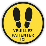 Autocollant de sol personnalisable – Veuillez patienter ici