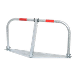 Barrière anti-stationnement en acier - 850 x 450 mm - rabattable avec plaque de base - serrure à cylindre