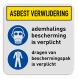 Veiligheidsbord Asbest met veiligheidsinstructies