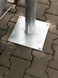 Flespaal staal - lengte 2800mm met bodemplaat 280x280x8mm incl. 4 gaten