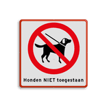 Informatiebord 300x300mm VERBODEN voor honden