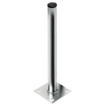 Verkeersbordpaal aluminium met bodemplaat - Ø48x1500mm