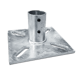 Voetplaat met gelaste buis Ø48mm - 200x200mm - 4 gaten
