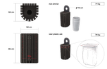 Poubelle extérieure MERCURE 70 L en plastique 100 % recyclé